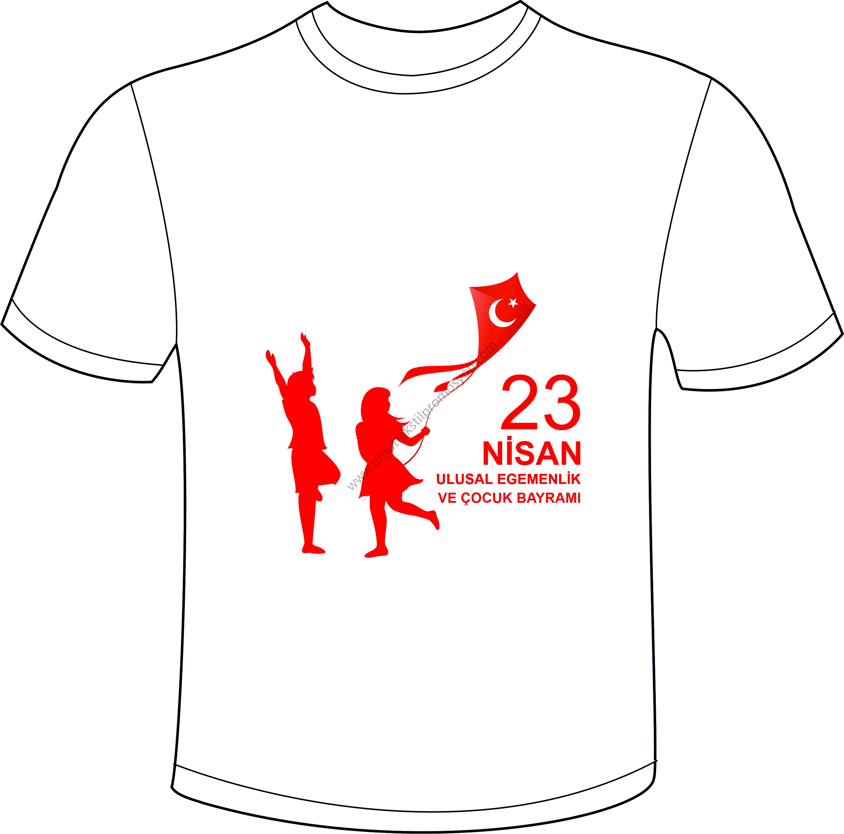 23 Nisan Baskılı Tişört Çanakkale
