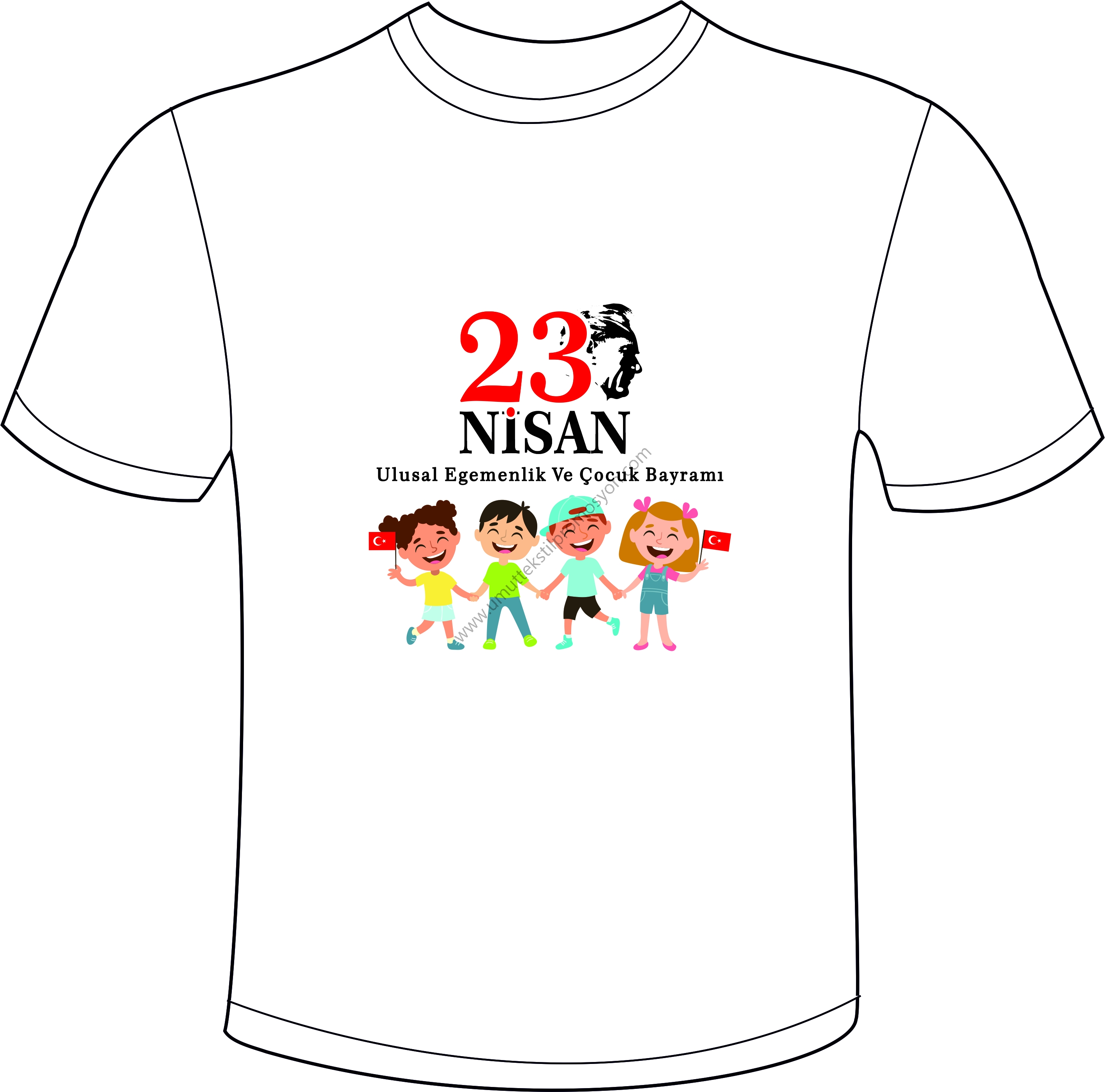 23 Nisan Baskılı Tişört Çanakkale