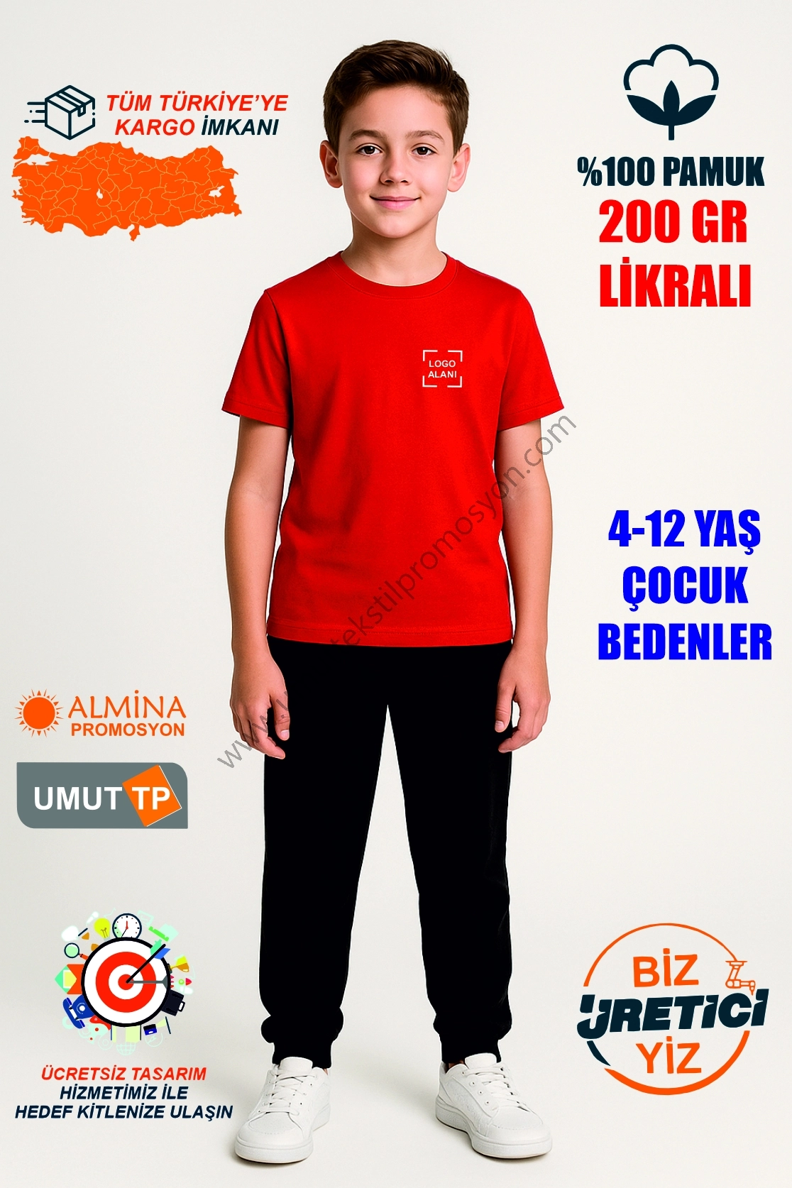 Kırmızı Çocuk Tişört