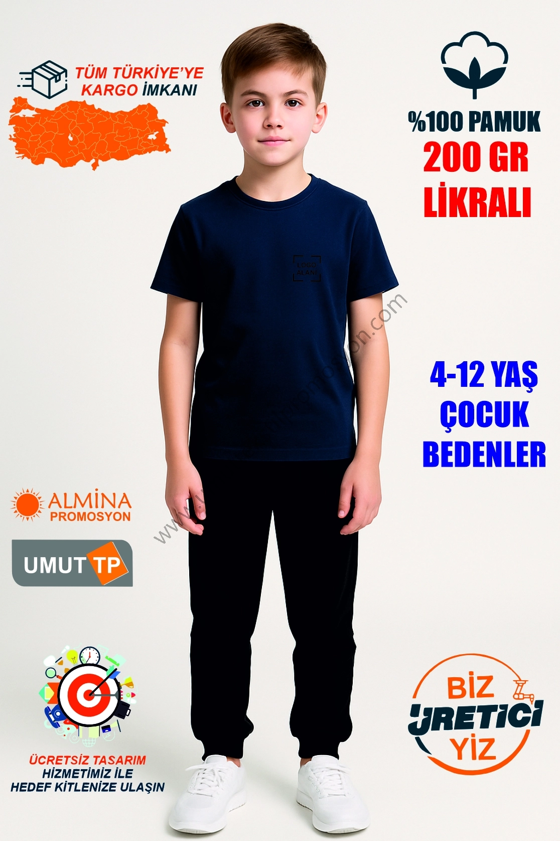 Lacivert Çocuk Tişört