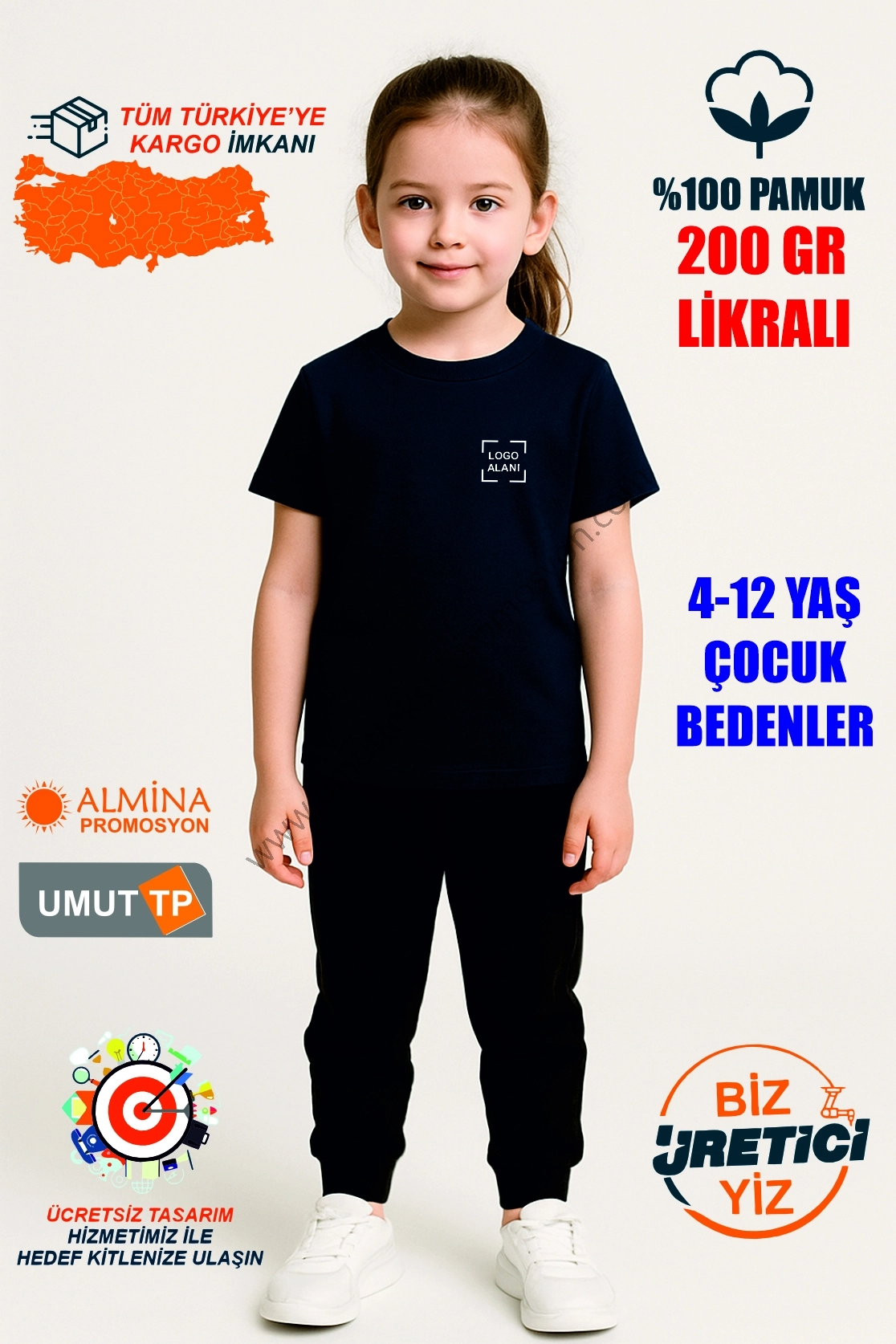 Lacivert Çocuk Tişört