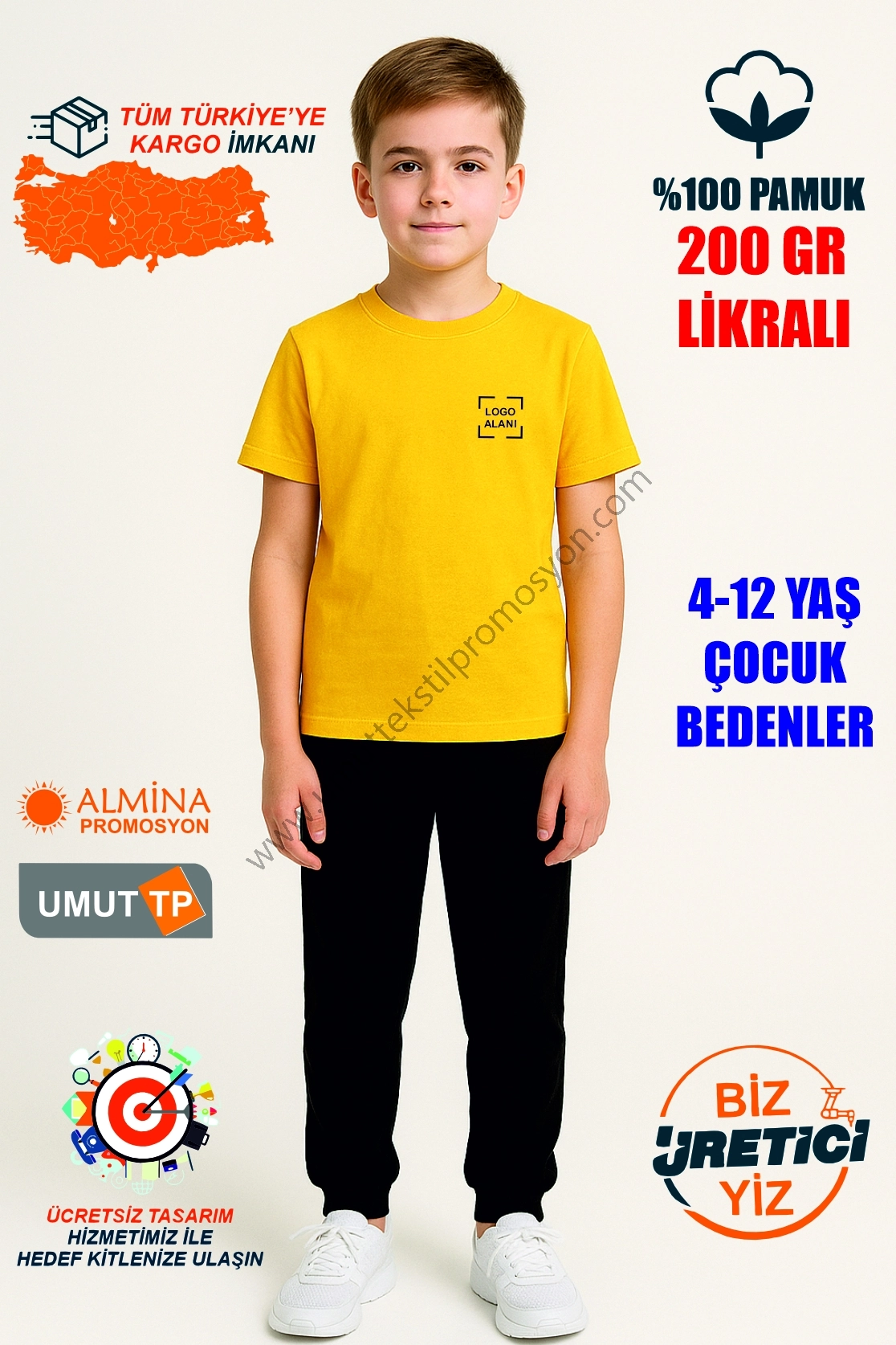 Sarı Çocuk Tişört
