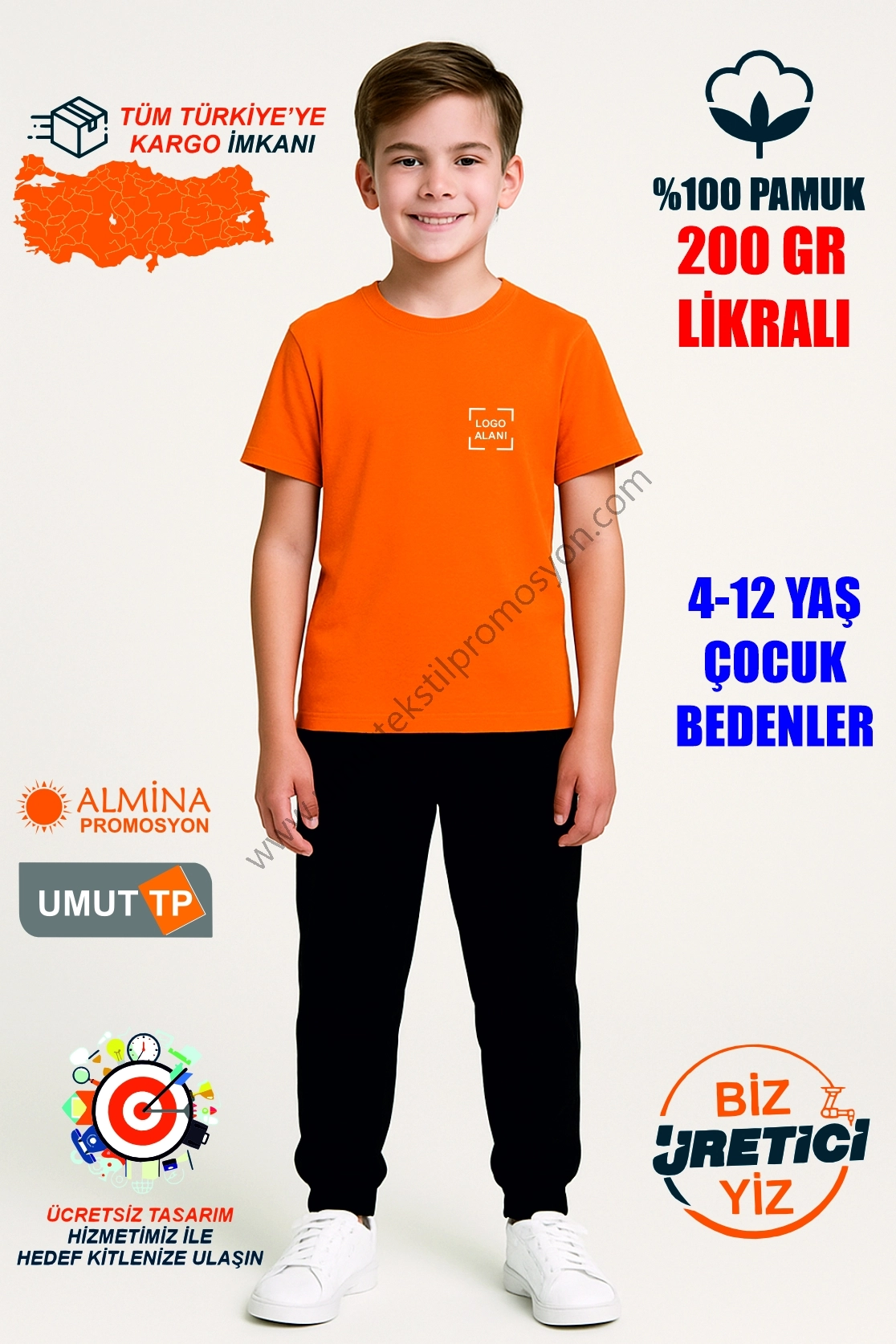 Turuncu Çocuk Tişört