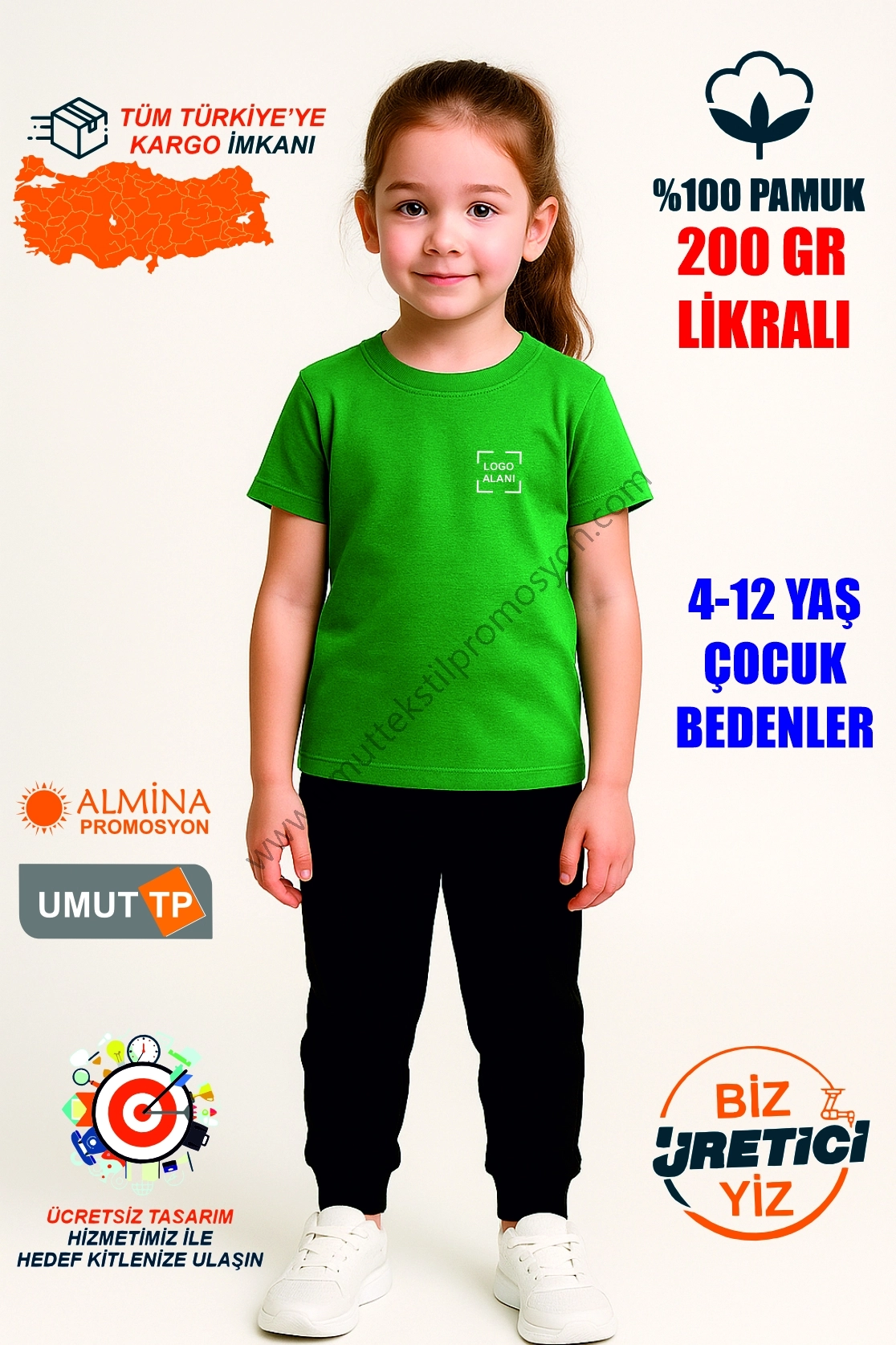 Yeşil Çocuk Tişört