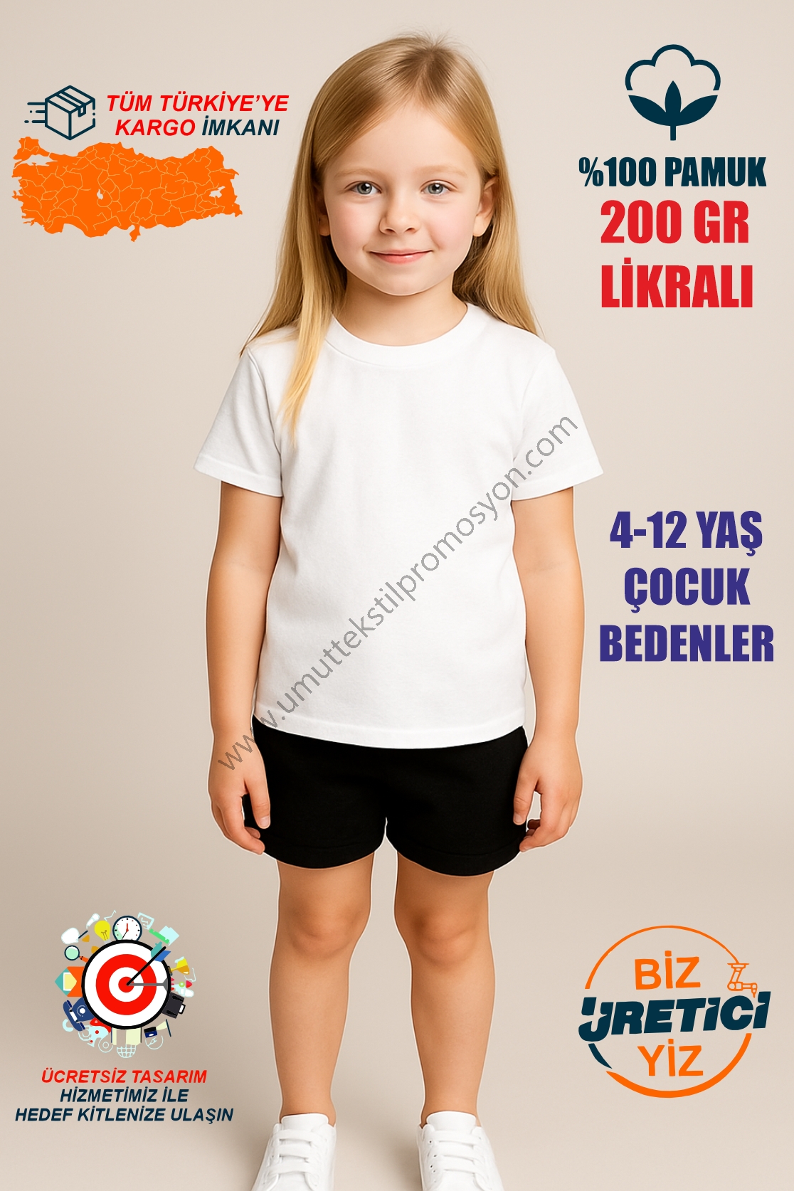 BEYAZ ÇOCUK PENYE TİŞÖRT - YAZ OKULU