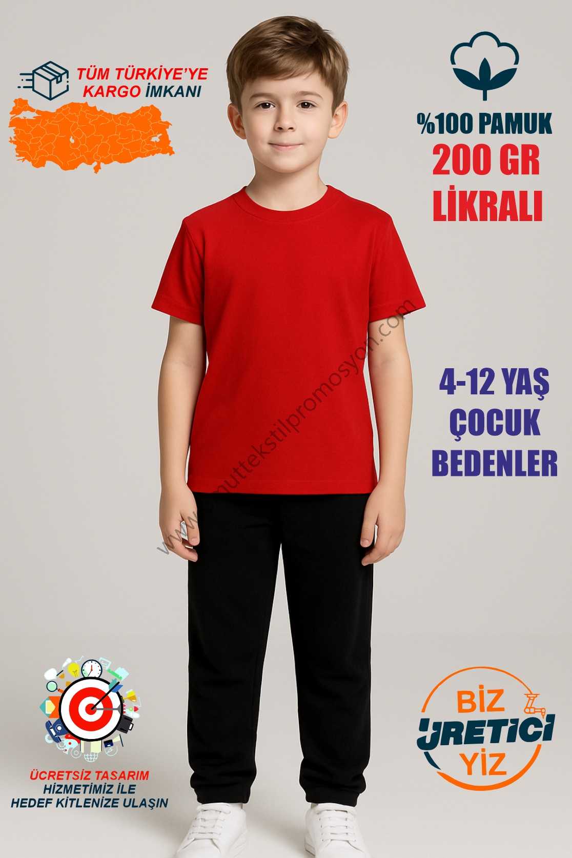 KIRMIZI ÇOCUK PENYE TİŞÖRT - YAZ OKULU
