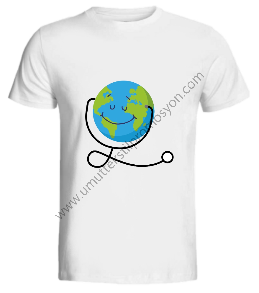 Dünya Sağlık Günü Baskılı Tişört