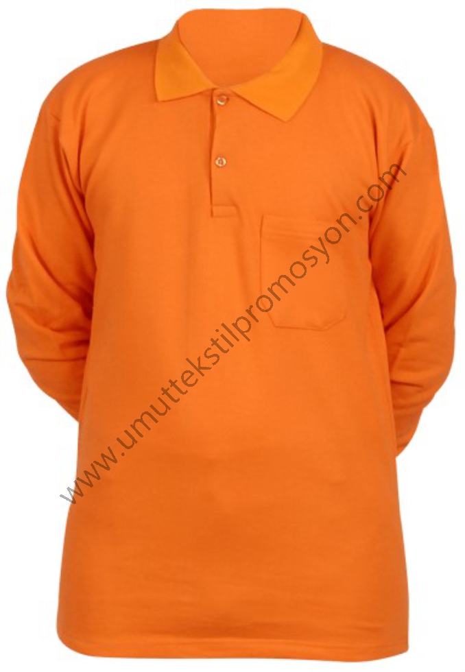 Promosyon Sweatshirt Polo Yaka Turuncu