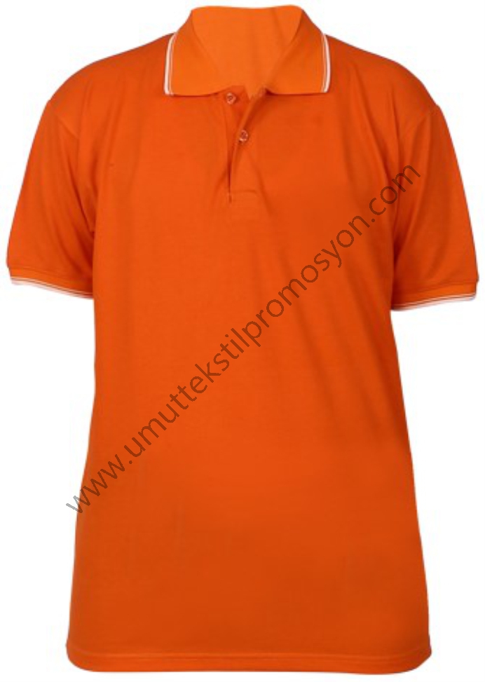 Promosyon Polo Tişört Turuncu Ribanalı