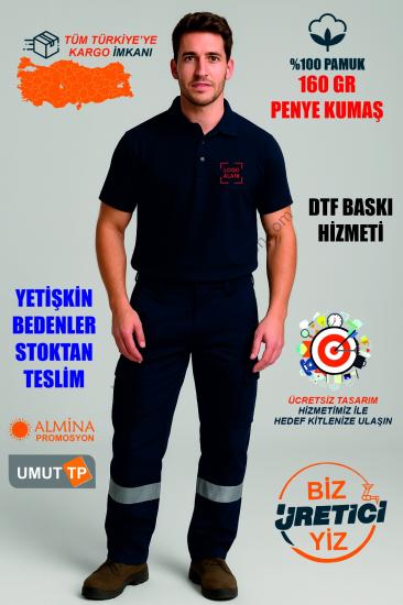 Toptan Personel Pamuk Lacivert Polo Yaka Tişört