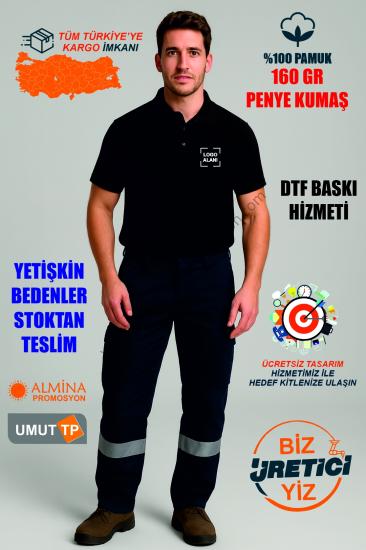 Toptan Personel %100 Pamuk Siyah Polo Yaka Tişört