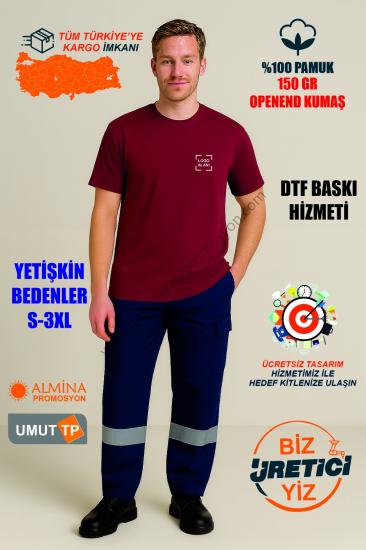 Toptan Personel %100 Pamuk Bordo Tişört