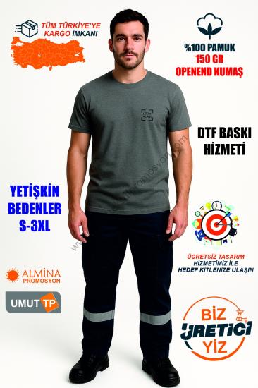 Toptan Personel %100 Pamuk Füme Gri Tişört