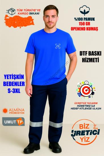 Toptan Personel %100 Pamuk Saks Tişört