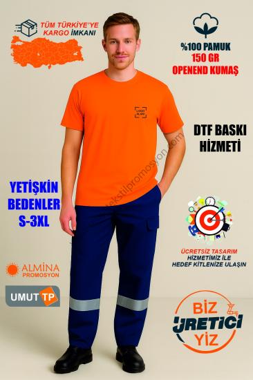 Toptan Personel %100 Pamuk Turuncu Tişört