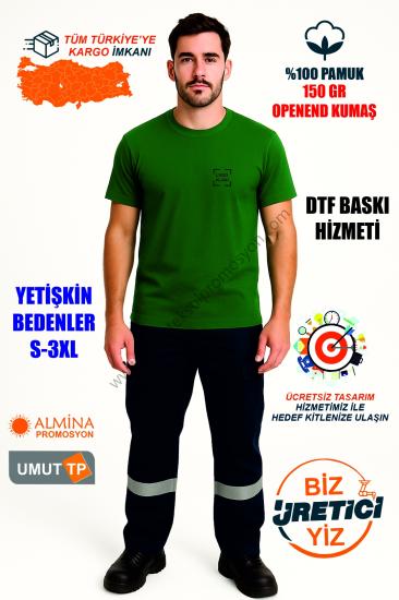 Toptan Personel %100 Pamuk Yeşil Tişört